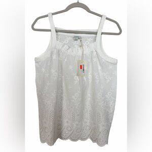 NWT Sundance Elsinore Camisole Eyelet Tank Top Embroidered White Sz Small